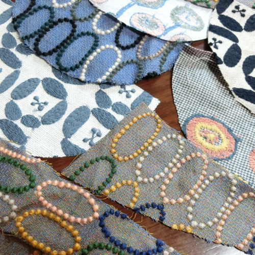 ミナペルホネンの刺繍生地 ハギレ 9枚 はぎれ うたたね‥* 通販｜Creema