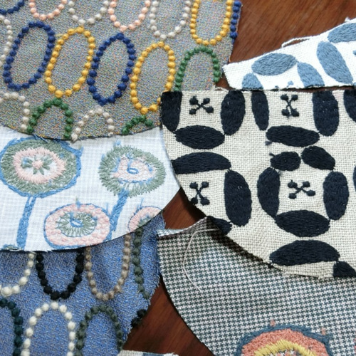 ミナペルホネンの刺繍生地 ハギレ 9枚 はぎれ うたたね‥* 通販