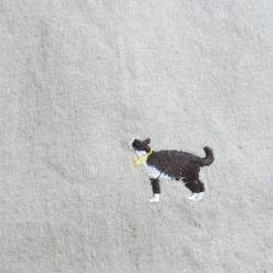 ネコ刺繍 ゆったりワンピース 黒 6枚目の画像