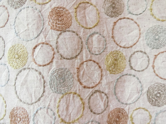 ◆セール￥1,000引き!!◆毛糸の丸刺繍　切り替えワンピース　生成り 5枚目の画像