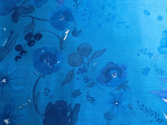 ◆SALE￥2,700引き!!◆Ｗガーゼお花模様　半袖ワンピース　青 5枚目の画像