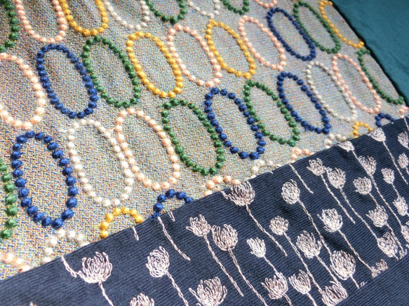 ë 北欧 刺繍 パッチワークゆったりワンピース　*ミナペルホネン 5枚目の画像