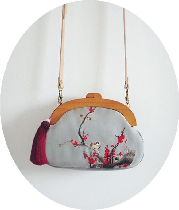 手縫い蘇州刺繍バッグ 刺繍鞄 ショルダーバッグ 初心 通販｜Creema 