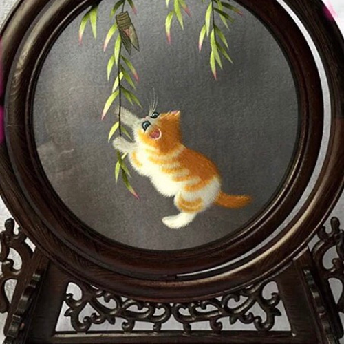 ねこの刺繍置物 【公式通販】