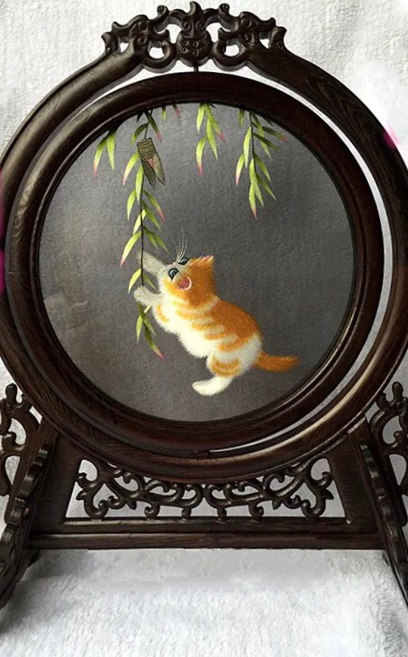 手縫い両面異蘇州刺繍:置物 その他インテリア雑貨 初心 通販 6040533