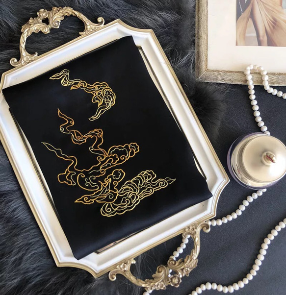 瑞雲スカーフ 手縫い蘇州刺繍シルクスカーフ、ストール、スカーフ 