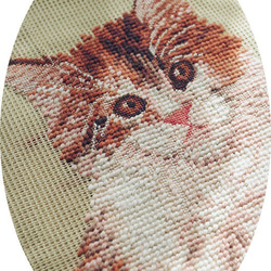 猫刺繍バッグ 手縫い羊毛刺繍バッグ 刺繍鞄 5枚目の画像