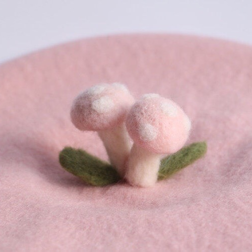 きのこベレー帽 羊毛フェルト ベレー帽 ベレー帽・ハンチング 初心