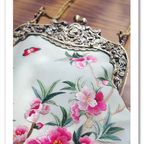 手縫い蘇州刺繍バッグ 手刺繍鞄 春刺繍 リュック・バックパック