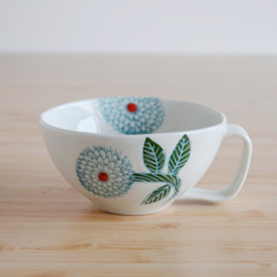 波佐見焼◎勲山窯◎ダリア スープカップ (ブルー) 茶碗・めし碗 有限