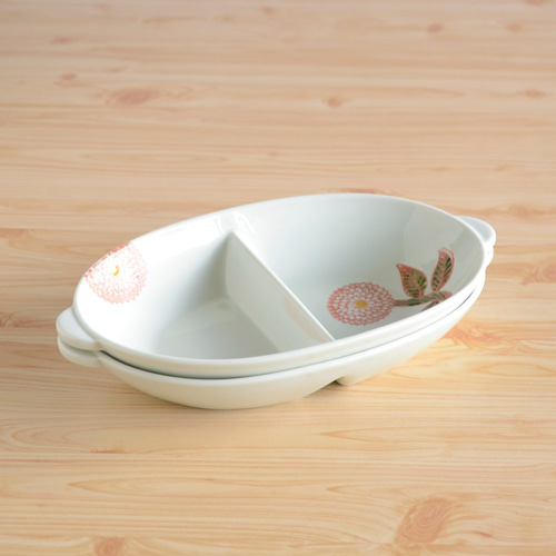 新品　波佐見焼　勲山窯　楕円　小鉢　ダリア　ライトブルー 波佐見焼 皿 楕円鉢 小 勲山窯 色彩ダリア ボウル 小鉢 小皿