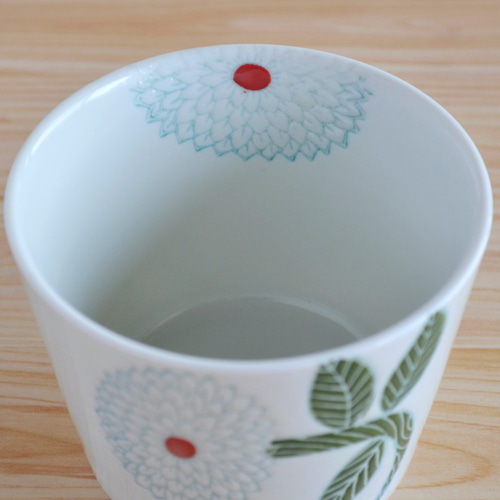 波佐見焼◎勲山窯◎ダリア フリーカップ（ブルー） 湯呑み 有限会社勲