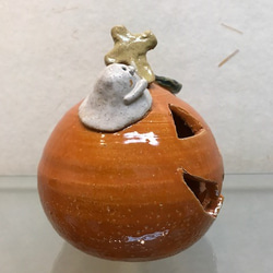 ハロウィン  <ジャックオーランタン>  かぼちゃとねこ<受注生産> 3枚目の画像