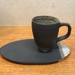 コーヒーカップ&ソーサー<黒マット> cafecup&souser  父の日 1枚目の画像