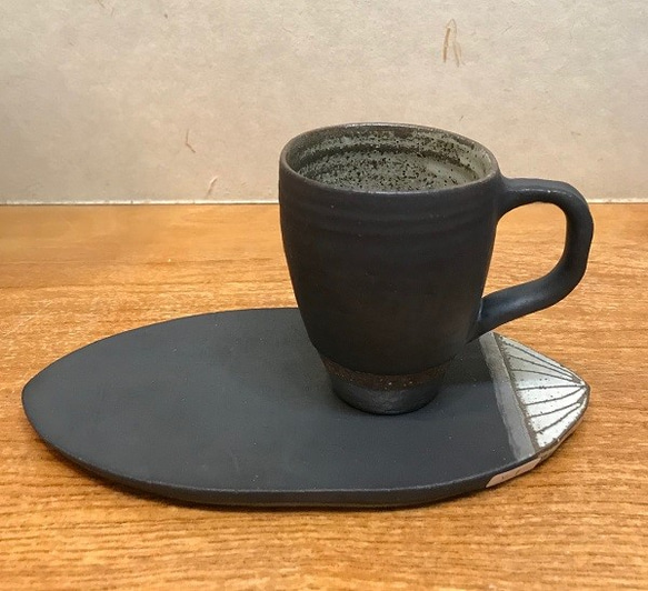 コーヒーカップ&ソーサー<黒マット> cafecup&souser  父の日 1枚目の画像