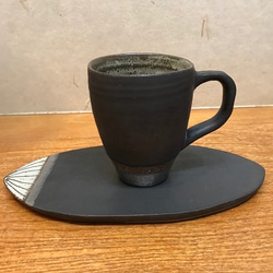 コーヒーカップ&ソーサー<黒マット> cafecup&souser  父の日 2枚目の画像