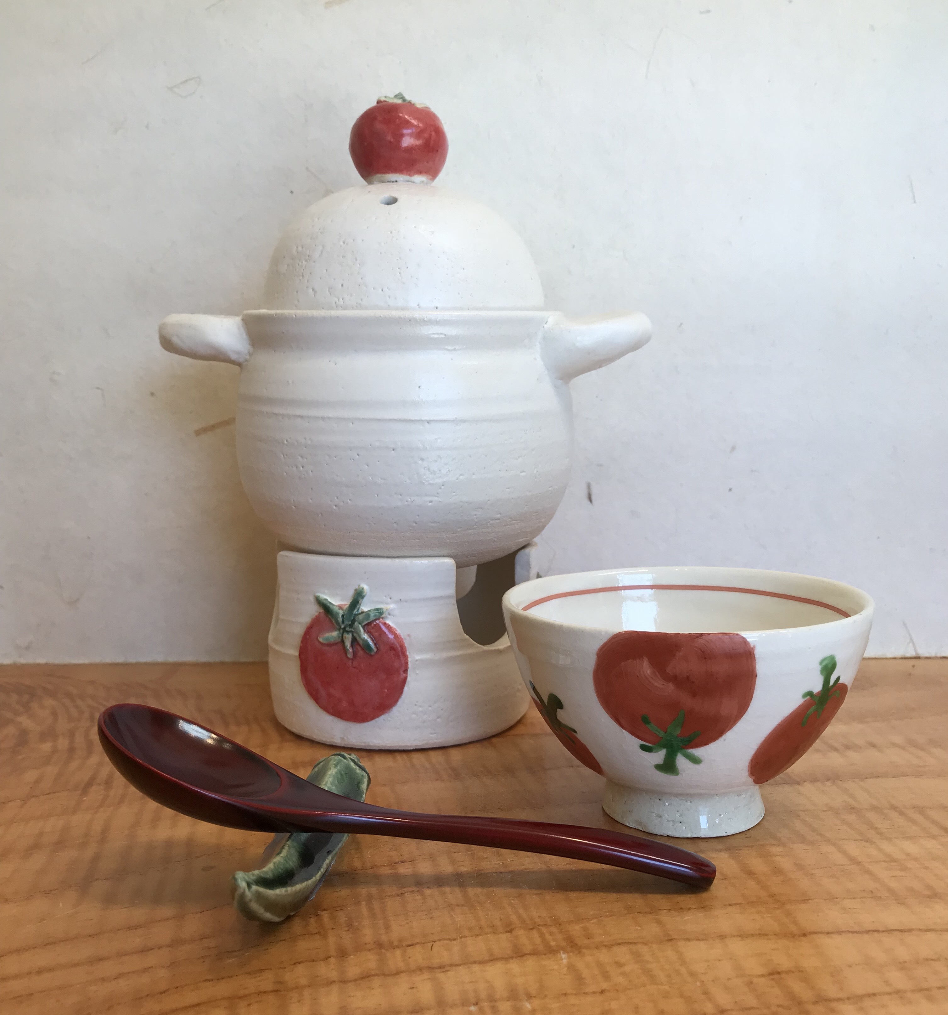 トマトの土鍋と五徳のセット<受注生産>