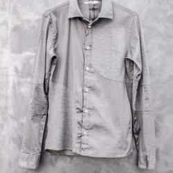 Symmetric Cut Stretch Shirt - Gray Size2 第1張的照片