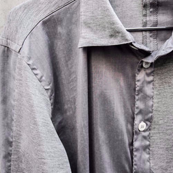 Symmetric Cut Stretch Shirt - Gray Size2 第3張的照片