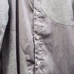 Symmetric Cut Stretch Shirt - Gray Size2 第4張的照片