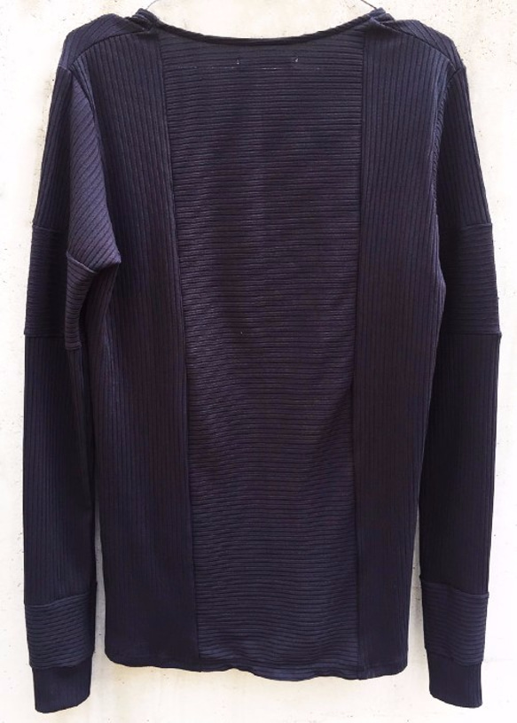 Washi Stripe Jersey Long Sleeve Cut&Sewn - Black Size2 第2張的照片