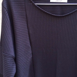 Washi Stripe Jersey Long Sleeve Cut&Sewn - Black Size2 第3張的照片