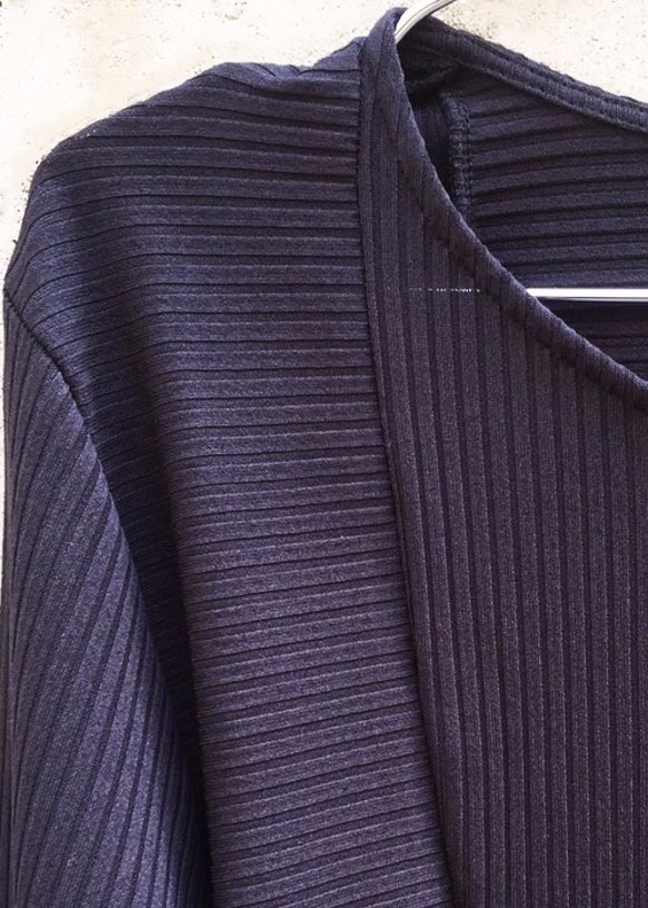 Washi Stripe Jersey Long Sleeve Cut&Sewn - Black Size2 第4張的照片