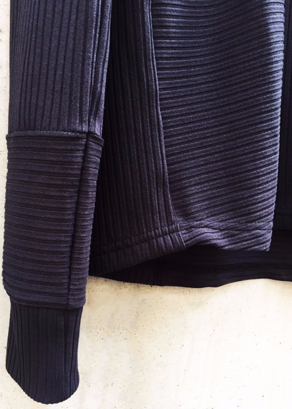 Washi Stripe Jersey Long Sleeve Cut&Sewn - Black Size2 第5張的照片