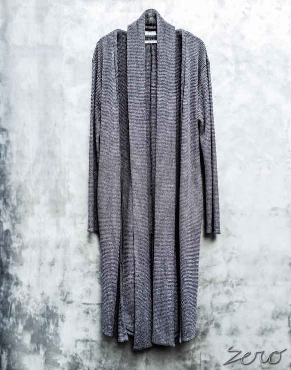 Japanesepaper Waffle Jersey Long Cardigan - Navy Size0 第2張的照片