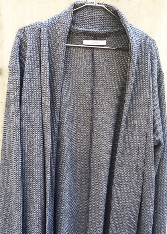 Japanesepaper Waffle Jersey Long Cardigan - Navy Size0 第3張的照片