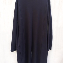 Japanesepaper Waffle Jersey Long Cardigan - Black Size0 第2張的照片