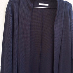 Japanesepaper Waffle Jersey Long Cardigan - Black Size1 第5張的照片