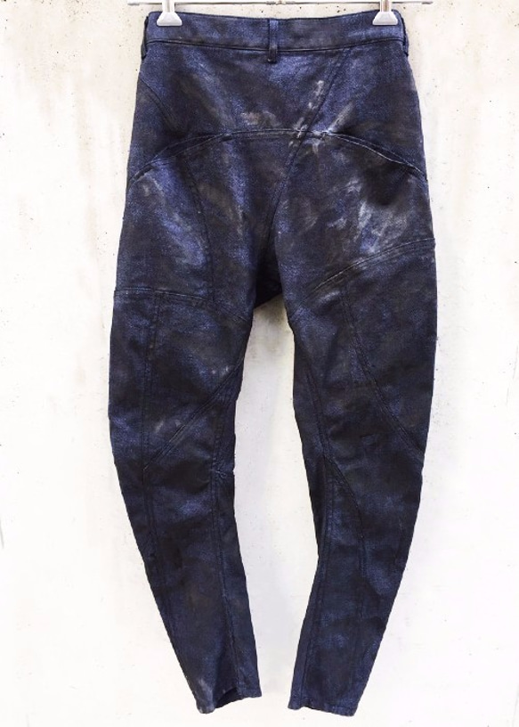 Black Coated Indigo Denim Pants Size3 第2張的照片