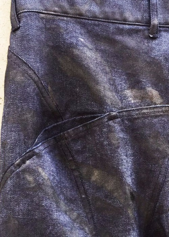 Black Coated Indigo Denim Pants Size3 第5張的照片
