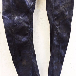 Black Coated Indigo Denim Pants Size3 第6張的照片