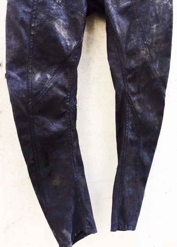 Black Coated Indigo Denim Pants Size3 第6張的照片