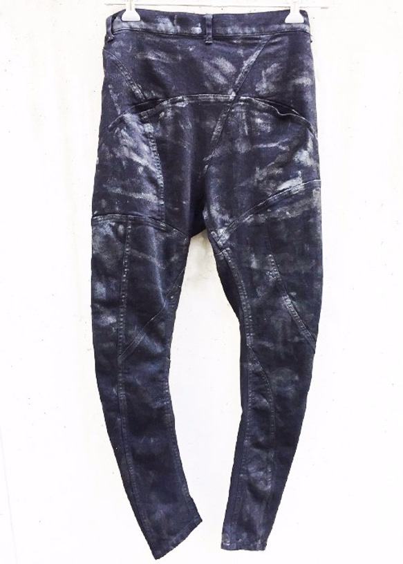 Black Coated Stretch Black Denim Pants Size3 第3張的照片