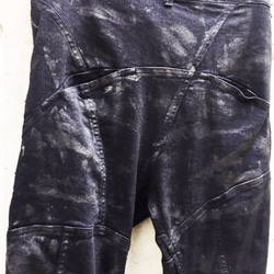 Black Coated Stretch Black Denim Pants Size3 第6張的照片