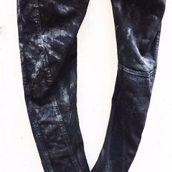 Black Coated Stretch Black Denim Pants Size3 第8張的照片