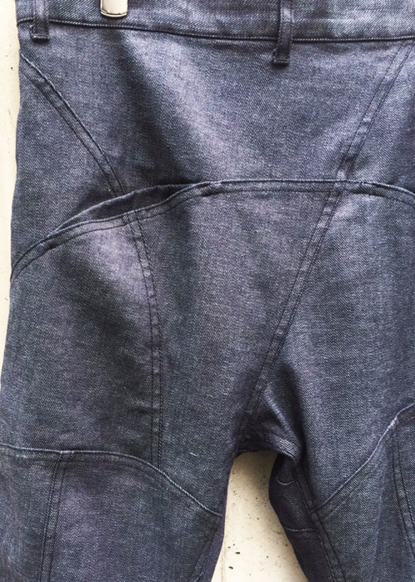 Indigo Thirty Pieces Irregular Cut Stretch Denim Pants Size3 第5張的照片