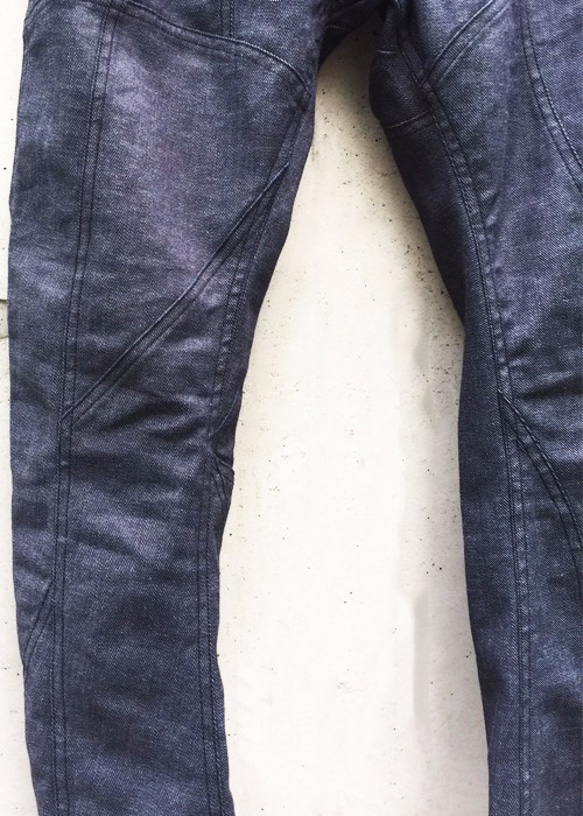 Indigo Thirty Pieces Irregular Cut Stretch Denim Pants Size3 第7張的照片