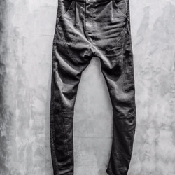 Black Thirty Pieces Irregular Cut Stretch Denim Pants Size2 第2張的照片