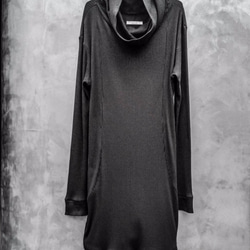 Japanesepaper High Neck Long Cut&Sewn - Black Size2 第2張的照片