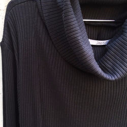 Japanesepaper High Neck Long Cut&Sewn - Black Size2 第4張的照片