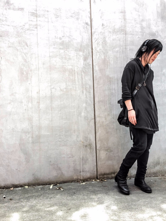 Japanesepaper High Neck Long Cut&Sewn - Black Size2 第10張的照片