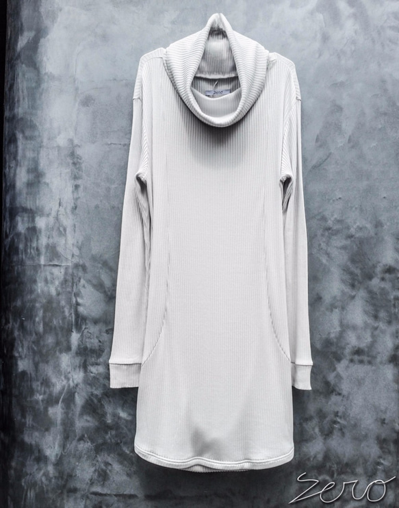 Japanesepaper High Neck Long Cut&Sewn - Icegray Size2 第7張的照片