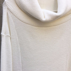 Cotton Stretch High Neck Long Knit Cut&Sewn Size Free 第4張的照片