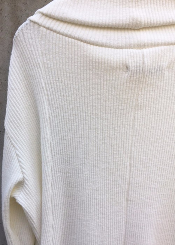 Cotton Stretch High Neck Long Knit Cut&Sewn Size Free 第6張的照片