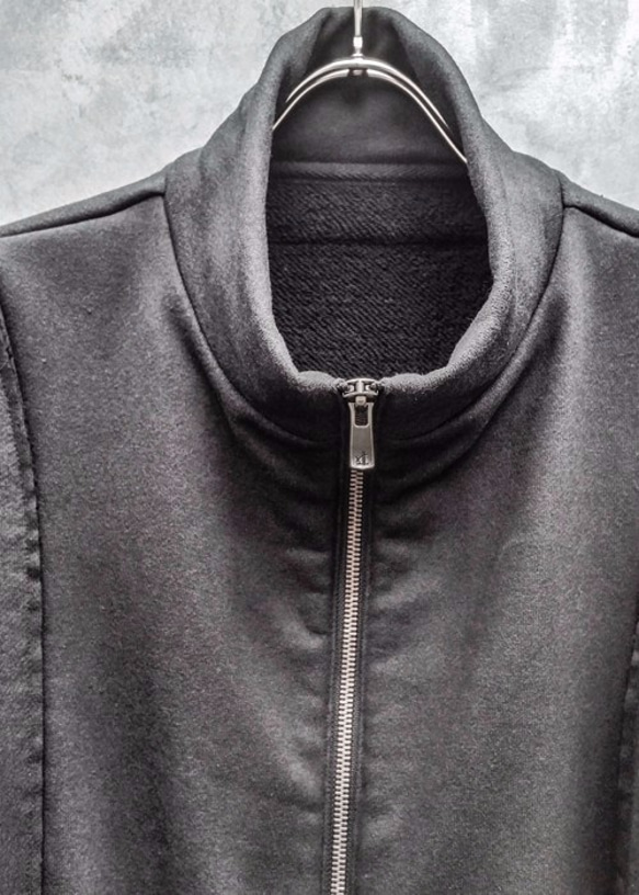 Acrylic Coated Zip Up Track Jacket - Black Size2 第7張的照片