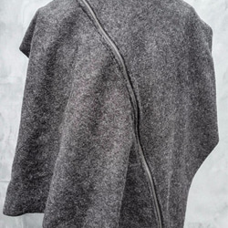 Light Melton Wool Zip Stole Size Free 第7張的照片